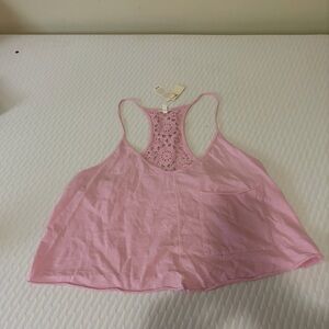 Aerie pink lace tank top